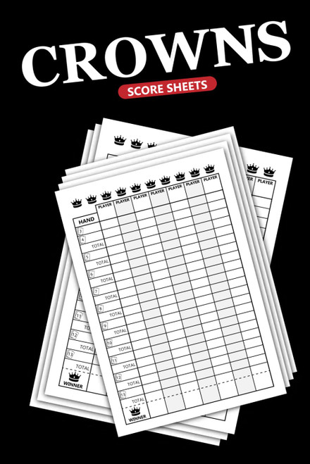 Crowns Score Sheets: Large print scorekeeping pads for crown card game