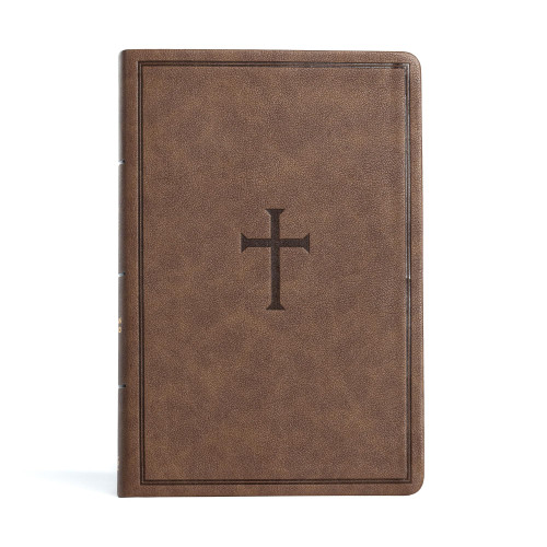 CSB Giant Print Reference Bible, Brown LeatherTouch, Indexed, Red Letter,
