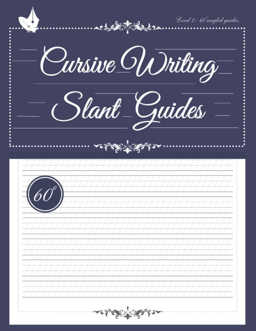 Cursive Writing Practice Paper with 60 Degree Slant Guides
