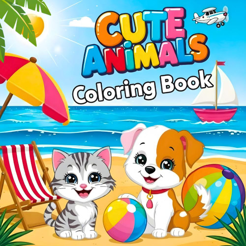Cute Animals Coloring Book: Bold and Easy