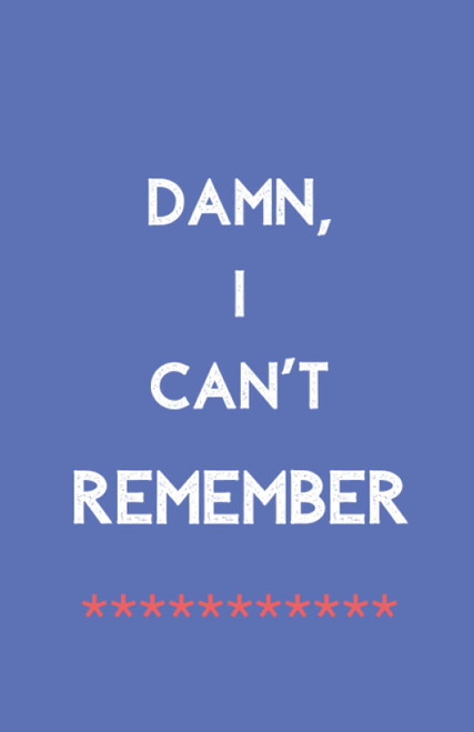 Damn, I Can't Remember: Password Book, Internet Login Notebook Organizer
