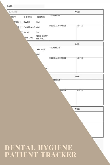 Dental Hygiene Patient Tracker: A Daily Patient Planner To Help RDH