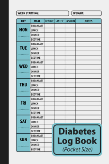 Diabetes Log Book Pocket Size: 2-Year Blood Sugar Level Tracker for Type