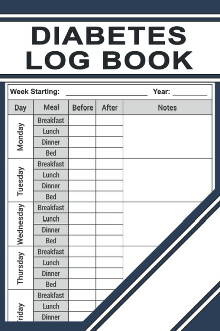 Diabetes Log Book: 2-Year Daily Blood Sugar Log Book