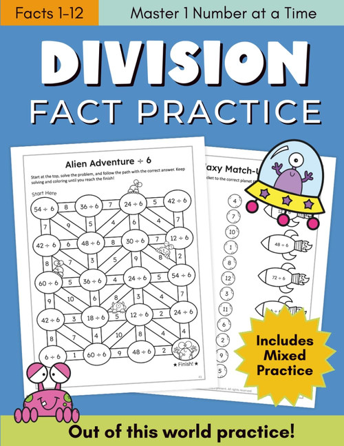 Division Facts Practice Workbook: Fun Activities, Mazes & Puzzles for Mastering Division 1–12