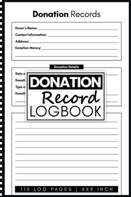 Donation Log Book: Charity Record Keeping Sheets