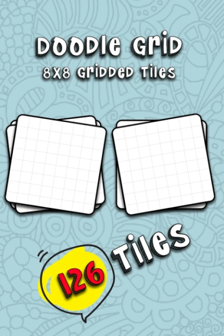 Doodle Grid: 8x8 Gridded Tiles to help create Zentangle - like patterns