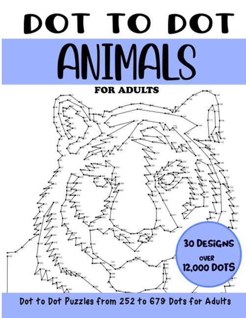 Dot to Dot Animals for Adults: Animals Connect the Dots Book for Adults