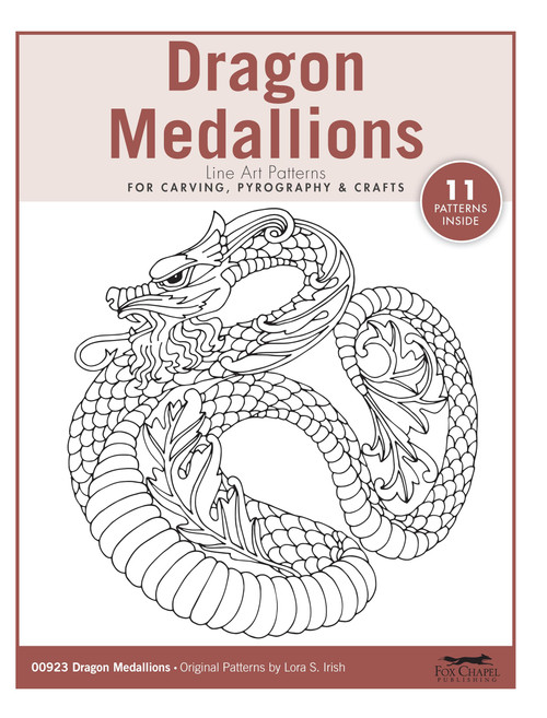 Dragon Medallions Line Art Patterns for Carving, Pyrography & Crafts
