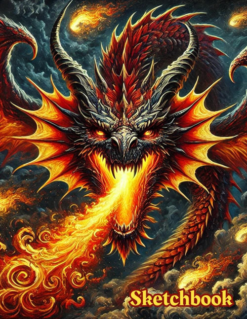 Dragon Sketchbook: Sketch Book/Pad for Kids/Boys. Large