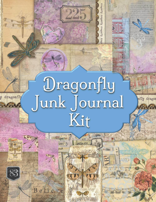 Dragonfly Junk Journal Kit: Ephemera For Junk Journals Vintage Paper