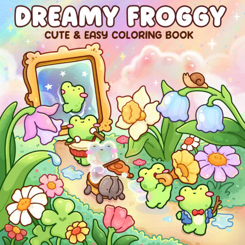 Dreamy Froggy: Coloring Book for Adults and Teens Featuring Cheerful Frogs