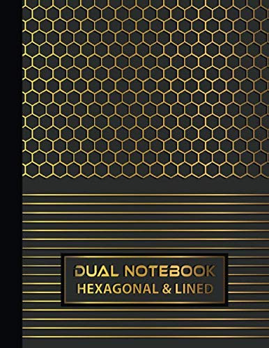Dual Notebook Hexagonal & Lined: Half Hex Graph Paper