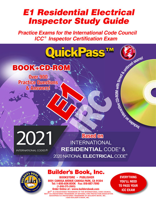 E1 Residential Electrical Inspector QuickPass Study Guide Based On 2021