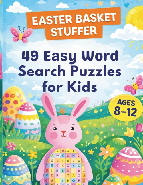 Easter Basket Stuffer: 49 Easy Word Search Puzzles for Kids Ages 8-12