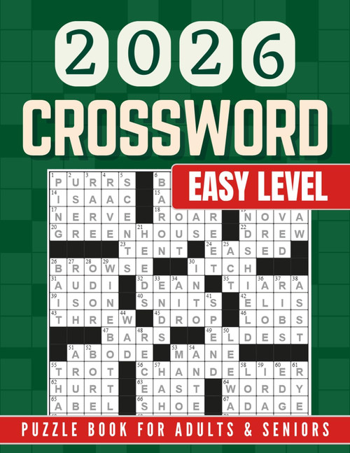 Easy Crossword Puzzle Book for Adults & Seniors – Large Print