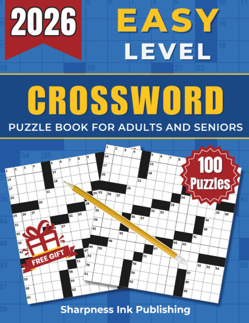 Easy Crossword Puzzle Books For Adults and Seniors - 100 Big Font
