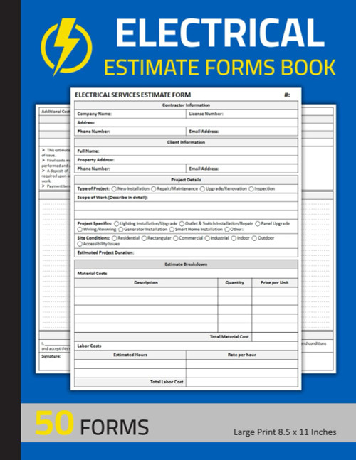 Electrical Estimate Forms Book: Electrical Contractor Work Order Form