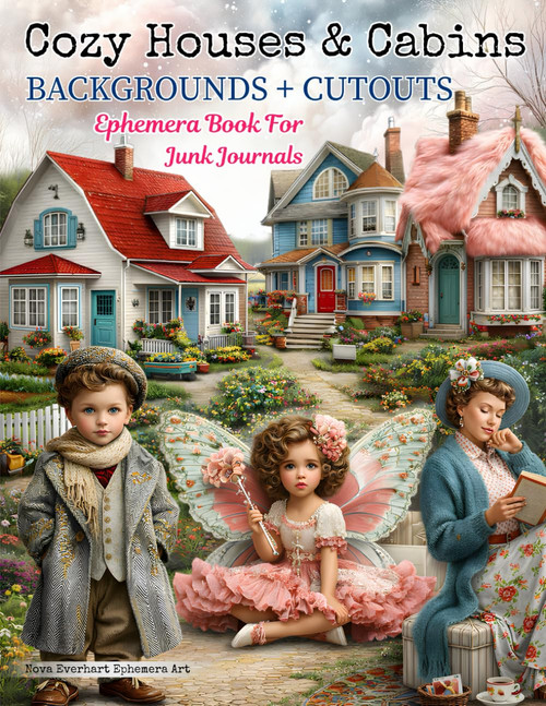 Ephemera Houses & Cozy Cabins Collage Book for Junk Journals