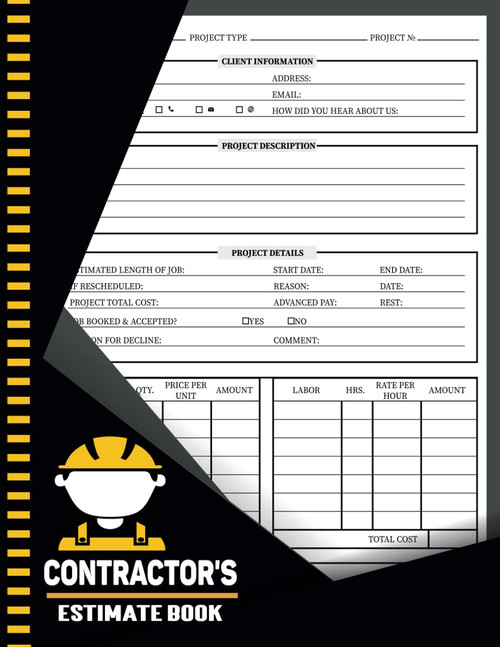 Estimate Book Contractor: Construction Management Notebook & Maintenance