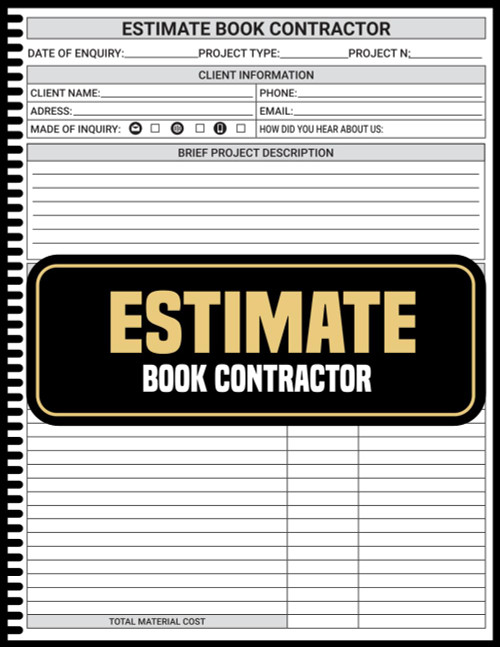 Estimate Book Contractor: Detailed Contractor Work Estimate Book