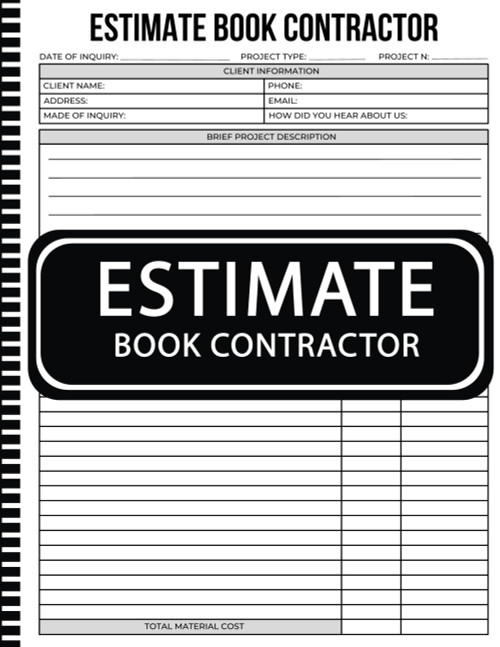 Estimate Book Contractor: Job Estimate Quote Record Book With Client