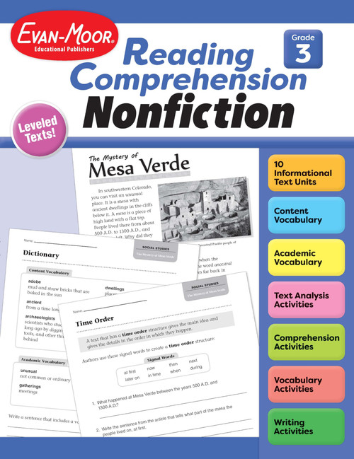 Evan-Moor Reading Comprehension: Nonfiction, Grade 3