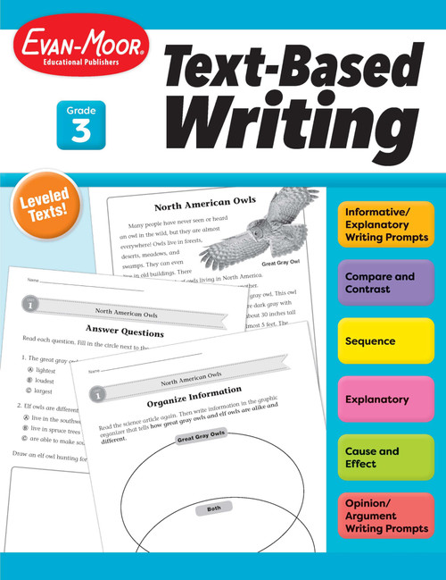 Evan-Moor's Text-Based Writing, Grade 3 – Homeschooling and Classroom Resource Workbook