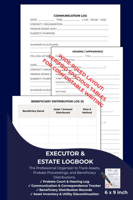 Executor & Estate Logbook: The Professional Probate Organizer to Track