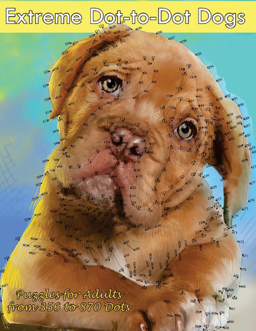 Extreme Dot-to-Dot Dogs Puzzles for Adults from 356 to 870 Dots