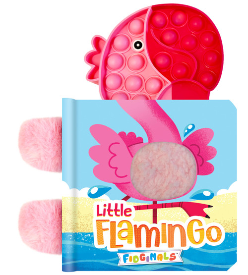 Fidgimals Little Flamingo Animal Baby Book | Sensory Board Book with Pop