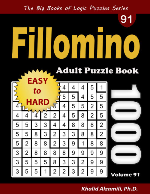 Fillomino Adult Puzzle Book: 1000 Easy to Hard Polyominous Puzzles