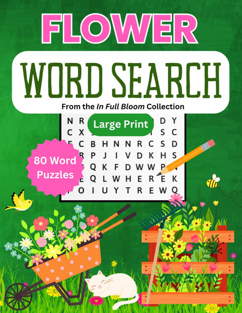 Flower Word Search Large Print: Relaxing Word Search Puzzle Book