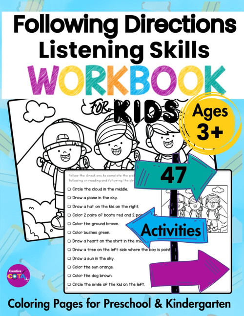 Following Directions and Listening Skills Workbook For Kids Ages 3+