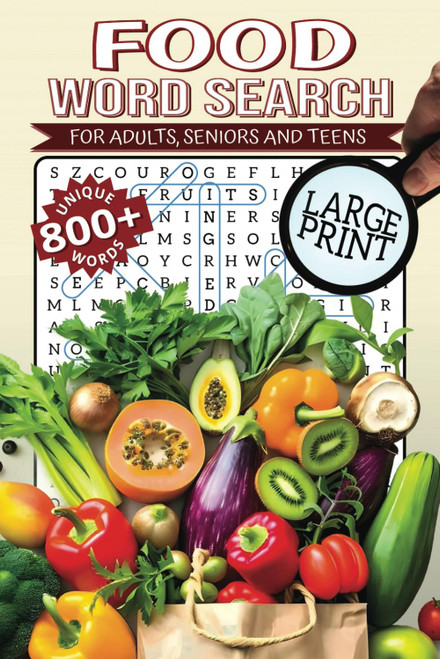 Food Word Search Book for Adults: Puzzle Book with Food Theme