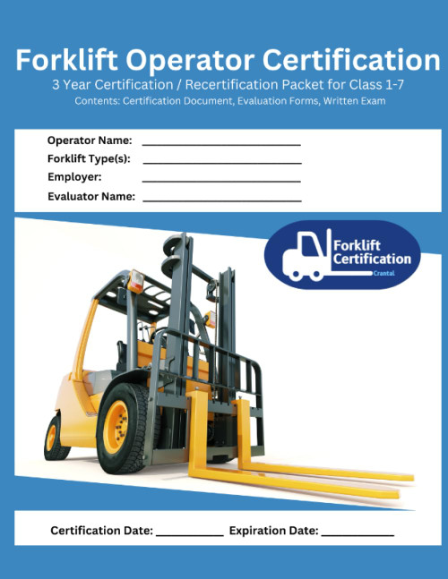 Forklift Operator Certification: 3 year Certification and Recertification