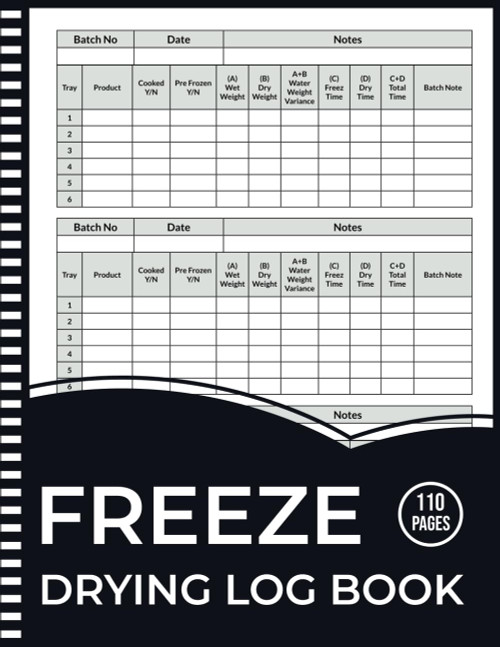 freeze drying log book: More than 400 food batch schedules