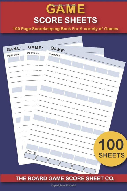 Game Score Sheets - 100 Page Scorekeeping Book