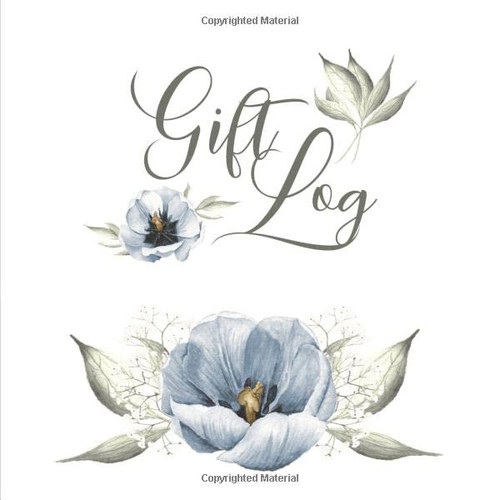 Gift Log: Luxurious Blue Floral Design / Gift Record Book / Registry /