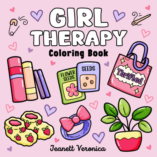 Girl Therapy Coloring Book: Bold and Easy Designs for Adults and Teens