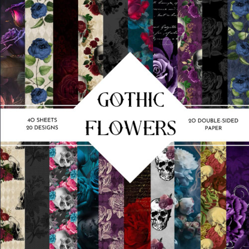 Gothic Flowers Scrapbook Paper: | Gothic Flowers Decorative Craft Paper |