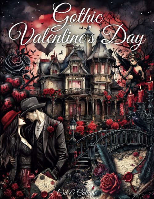 Gothic Valentine's Day Cut and Collage Ephemera Book