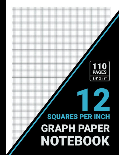 Graph Paper 12 Squares Per Inch Notebook: 1/12 Inch Squares