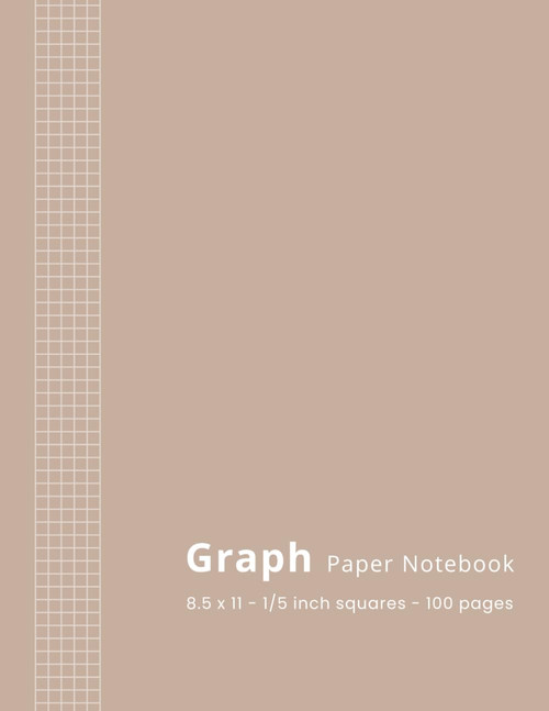 Graph Paper Notebook - 8.5 x 11 - 1/5 Inch Squares - 100 Pages