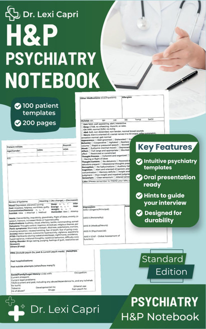 H&P Psychiatry Notebook: Essential Medical History and Physical Templates