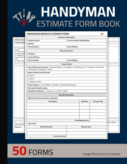 Handyman Estimate Form Book: Handyman Service Estimating Sheets |