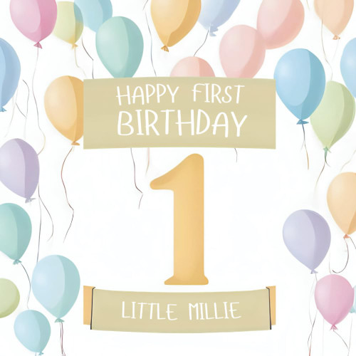 Happy First Birthday, Little Millie (the perfect personalized first