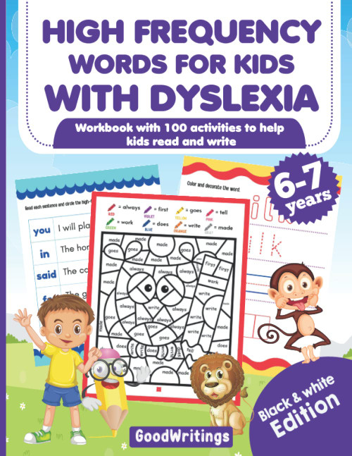High Frequency Words For Kids With Dyslexia. Workbook with 100 activities