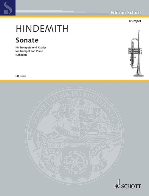 Hindemith: Sonata (1939) Trumpet and Piano (Schott Edition)