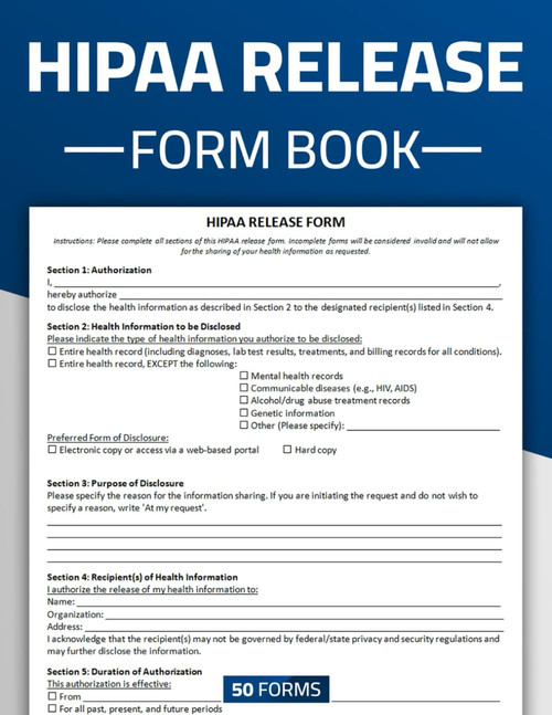 HIPAA Release Form Book: HIPAA Patient Consent & Authorization for